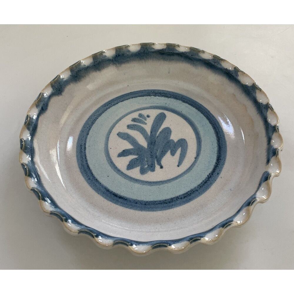 Vintage Stoneware Wizard of Clay 1993 Pie Plate‎ Pottery Bake Evenly